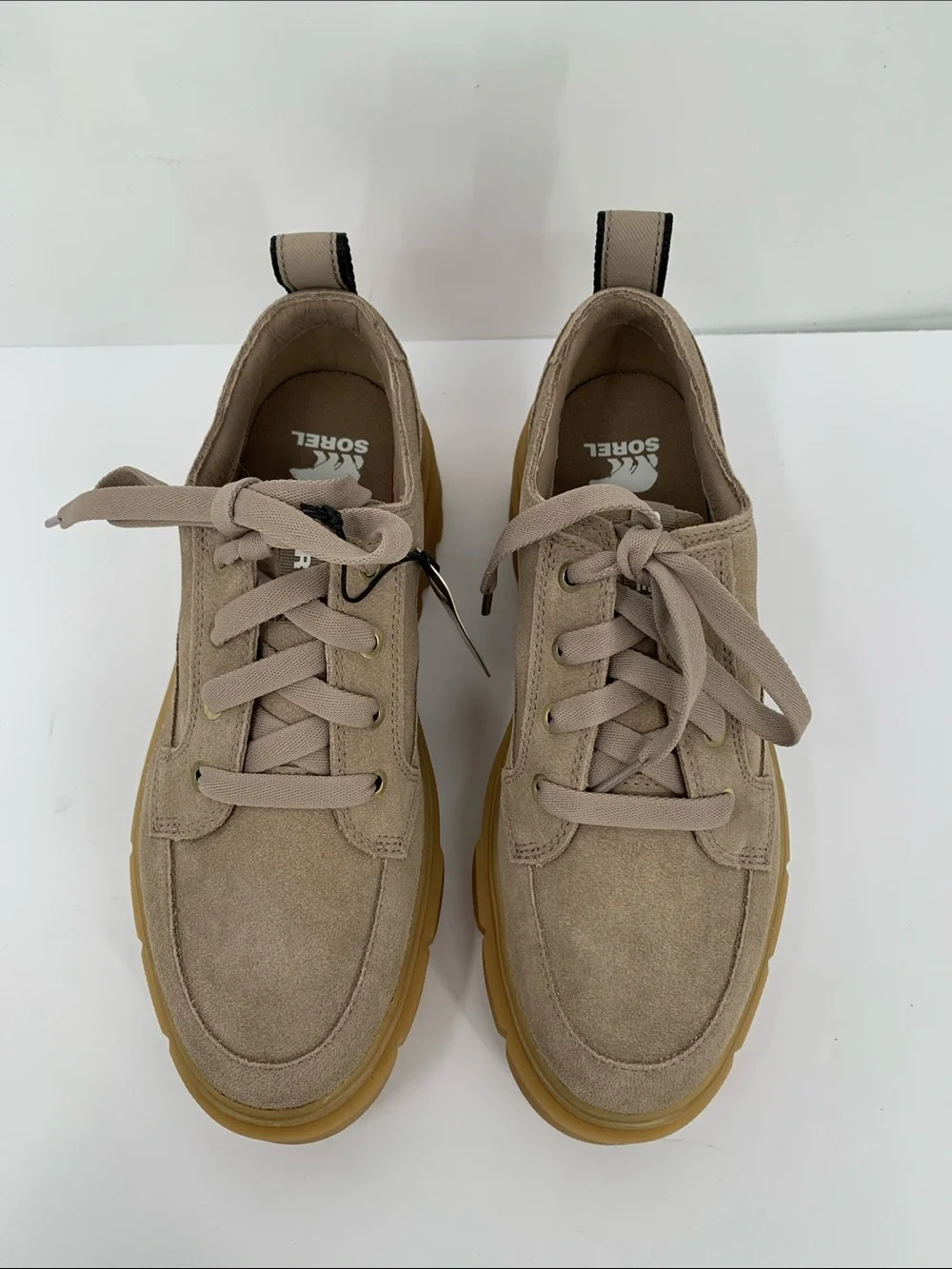 Sorel Caribou X sneaker tan suede leather Waterproof chunky platform new 9.5